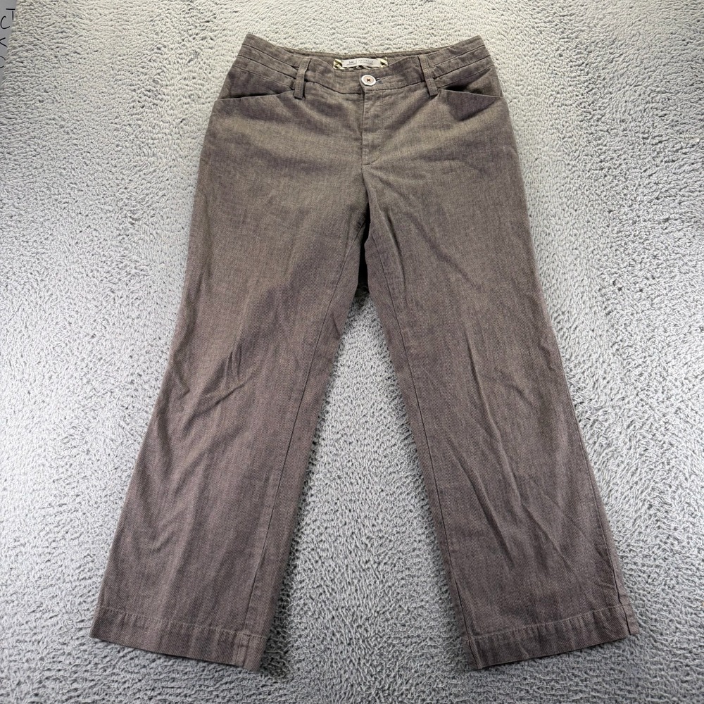 Lee‎ Pant Women 12 Brown Cotton Chino Straight Slimming Office Career Stretch